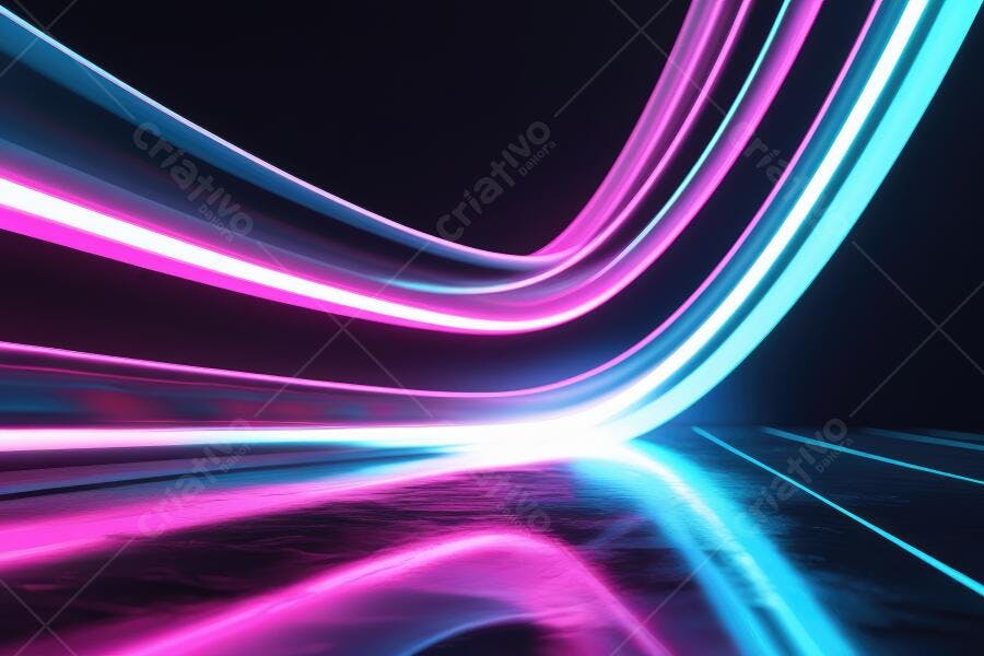 Foto Luzes Neon Abstratas Velocidade Movimento Fundo Escuro