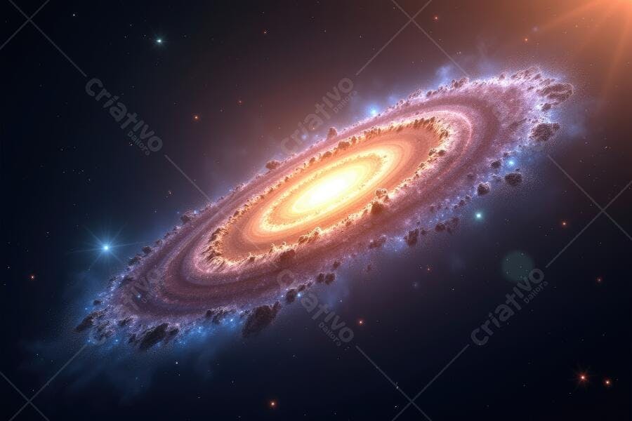 Foto Galáxia Espiral Brilhante Universo Estrelas Cósmico