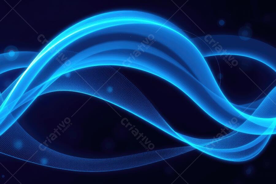 Fundo Abstrato Ondas de Luz Azul Neon Digital