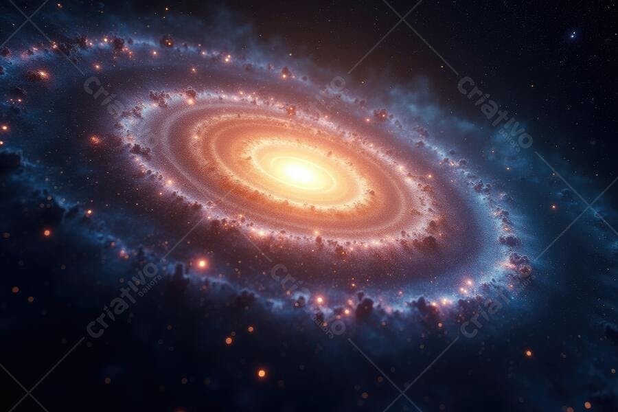 Foto Galáxia Espiral Brilhante Universo Estrelas Cósmico