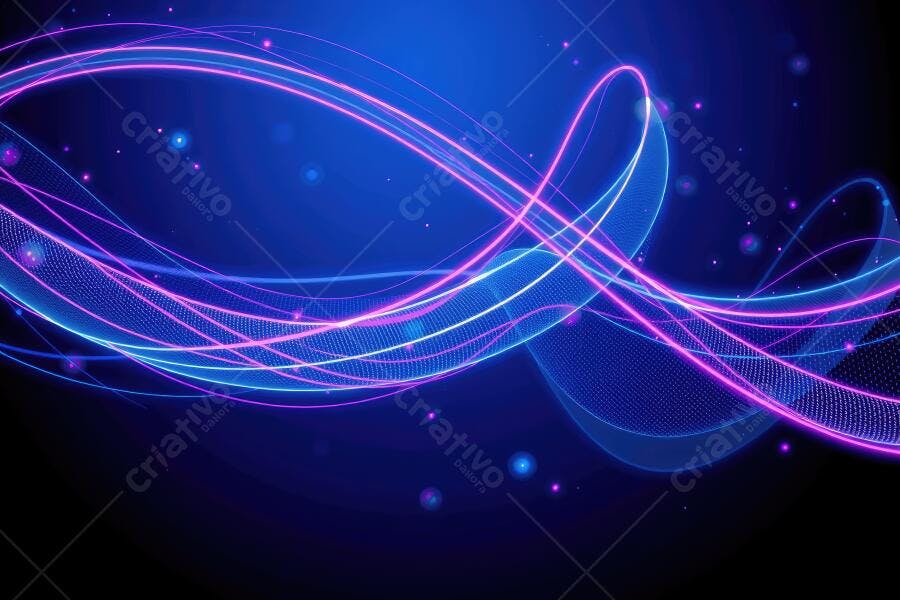 Fundo Abstrato Neon Azul Roxo Linhas Luminosas Tecnologia