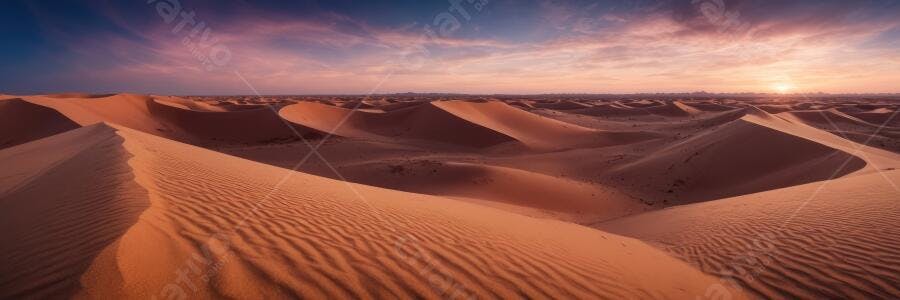 Foto Deserto Dunas Areia Pôr do Sol Céu Rosa Laranja