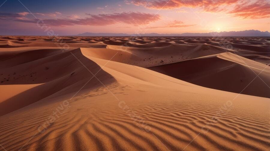 Foto Deserto Dunas Areia Pôr do Sol Céu Laranja