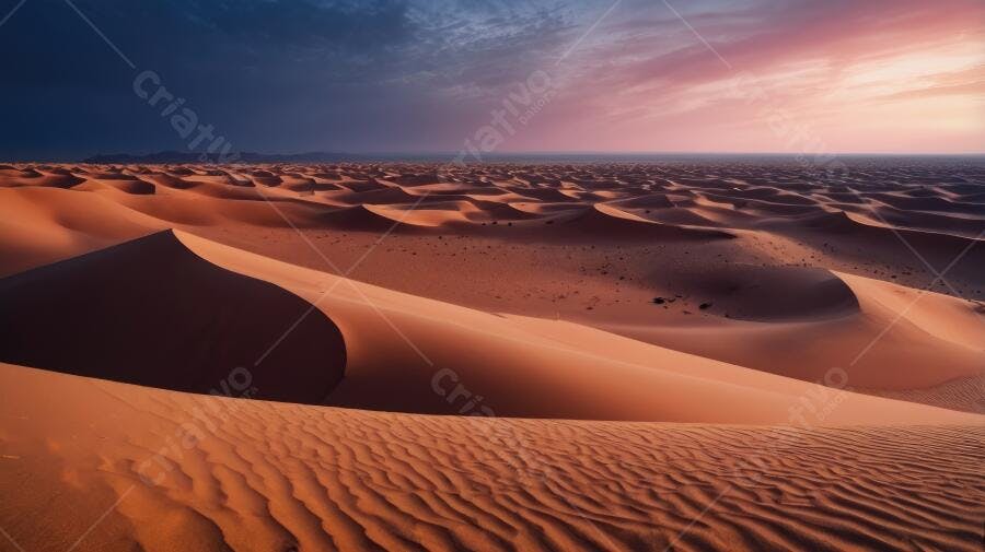Foto Dunas Deserto Saara Amanhecer Céu Rosa Azul