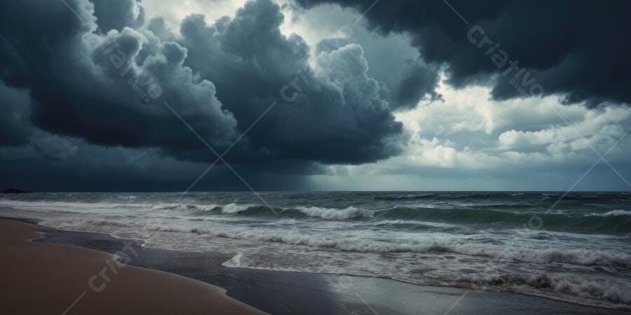 Foto Praia Tempestade Céu Nublado Ondas Forte