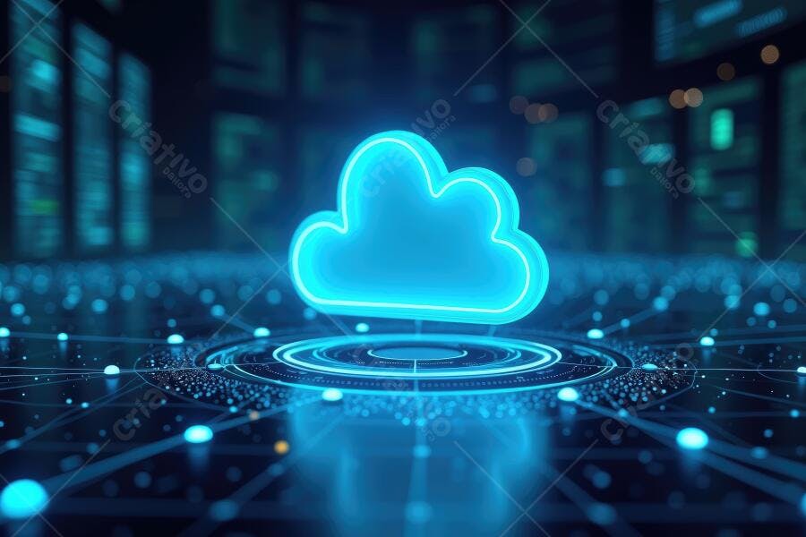 Foto Ícone Nuvem Digital Tecnologia Conexão Cibernética