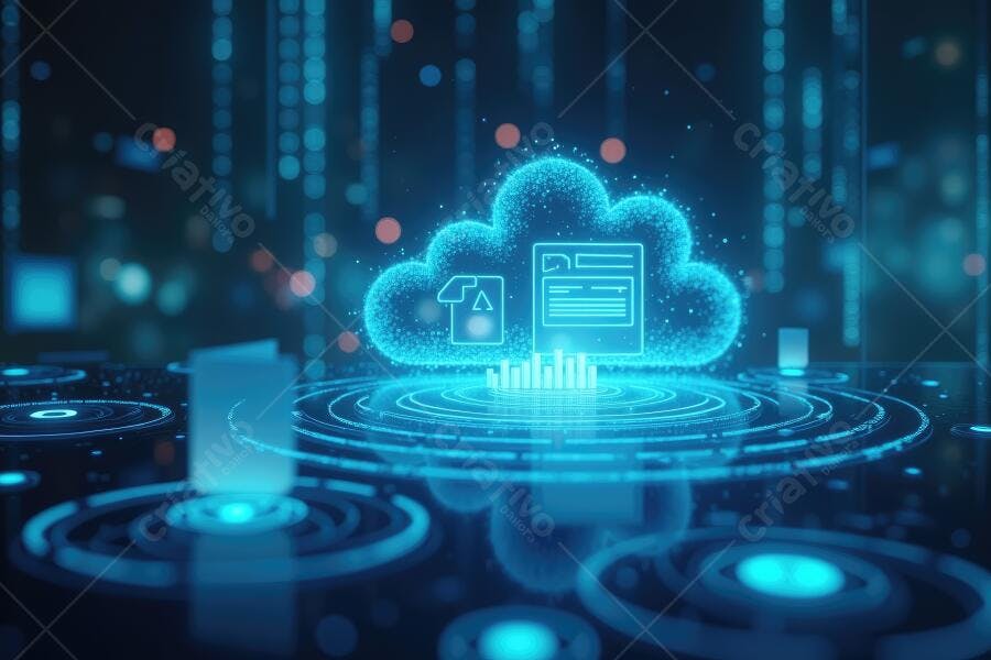 Foto Nuvem Digital Armazenamento Dados Tecnologia Cibersegurança