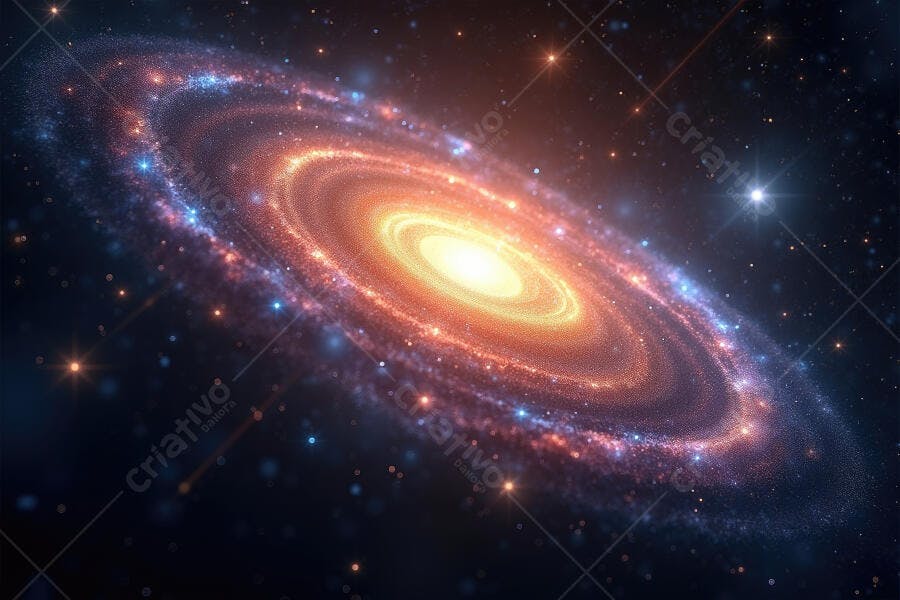 Foto Galáxia Espiral Brilhante Universo Estrelas Cósmicas