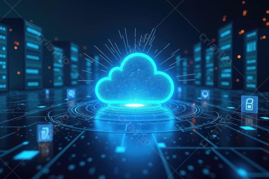 Foto Nuvem Digital Brilhante Tecnologia Cloud Computing