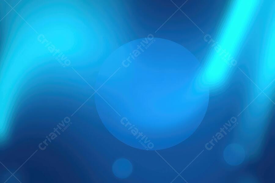 Fundo Abstrato Azul com Círculo e Luzes Borradas