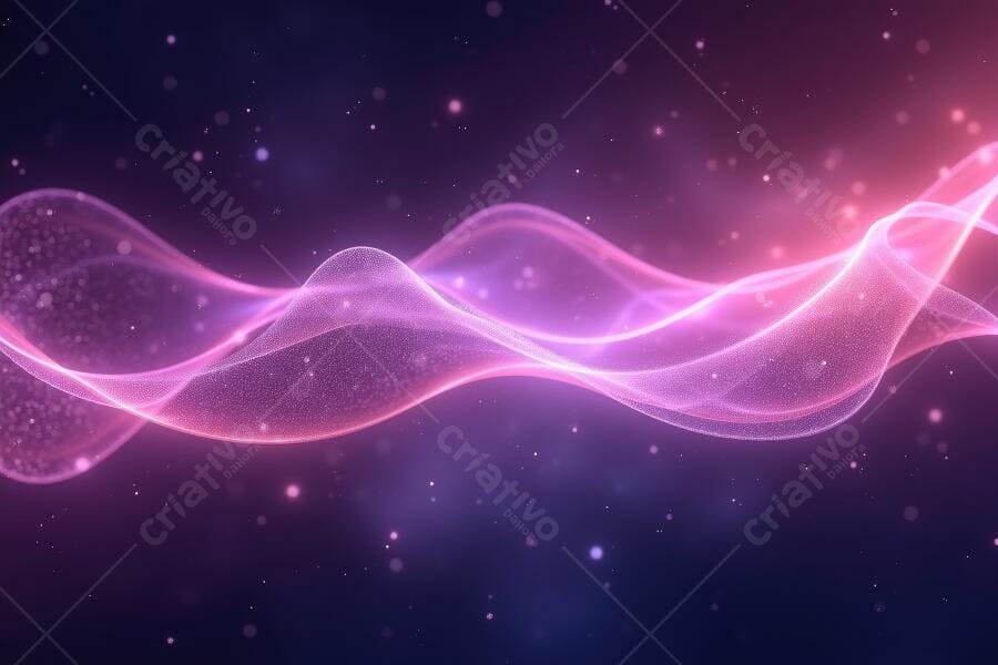Fundo Abstrato Onda Fluida Rosa Roxo Partículas Brilhantes