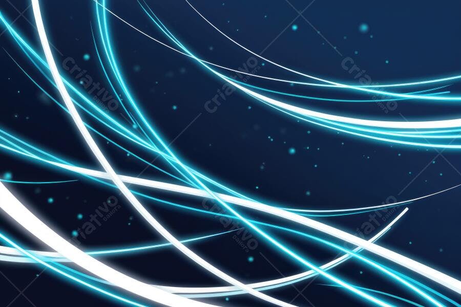 Fundo Abstrato Linhas de Luz Neon Azul Brilhante