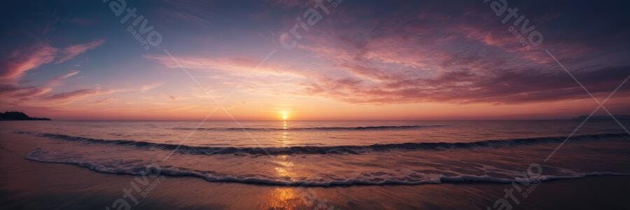 Foto Pôr do Sol Praia Mar Ondas Céu Laranja Roxo