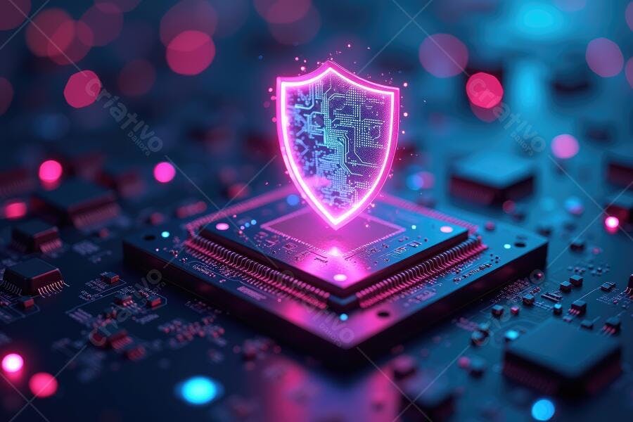 Foto Escudo Digital Cibersegurança Proteção de Dados Tecnologia