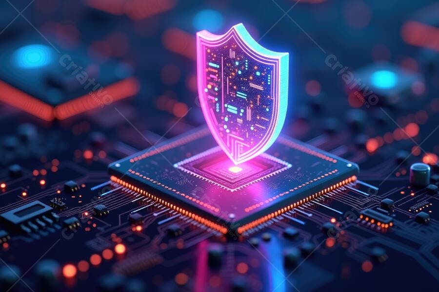 Foto Escudo Digital Cibersegurança Proteção de Dados Tecnologia