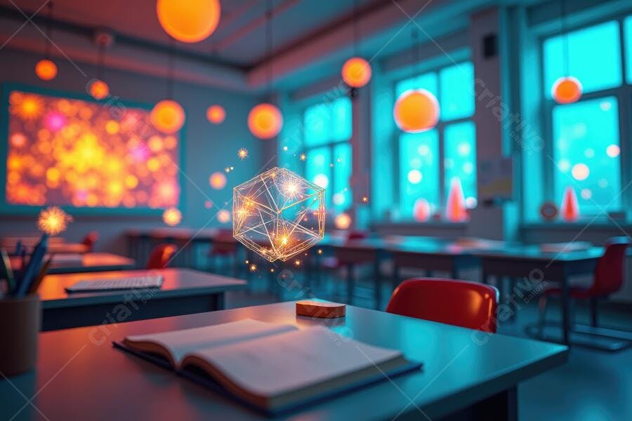 Foto Sala de Aula Vazia Tecnologia Holográfica Educação Futuro