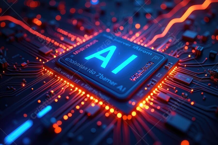 Foto Chip Processador AI Inteligência Artificial Tecnologia