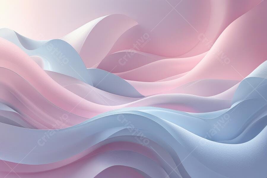 Fundo Abstrato Ondas Suaves Rosa Azul Pastel Gradiente