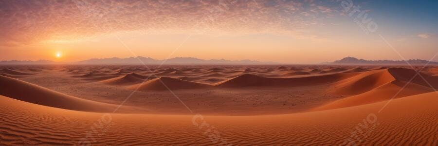 Foto Deserto Dunas Pôr do Sol Céu Laranja Panorâmica