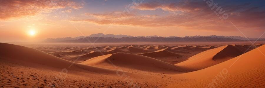 Foto Deserto Dunas Pôr do Sol Céu Alaranjado Paisagem Natural