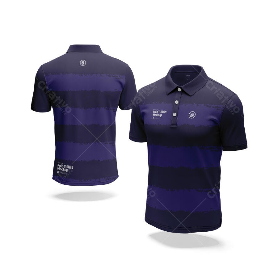 Mockup Camisa Polo Masculina Frente e Costas Editável