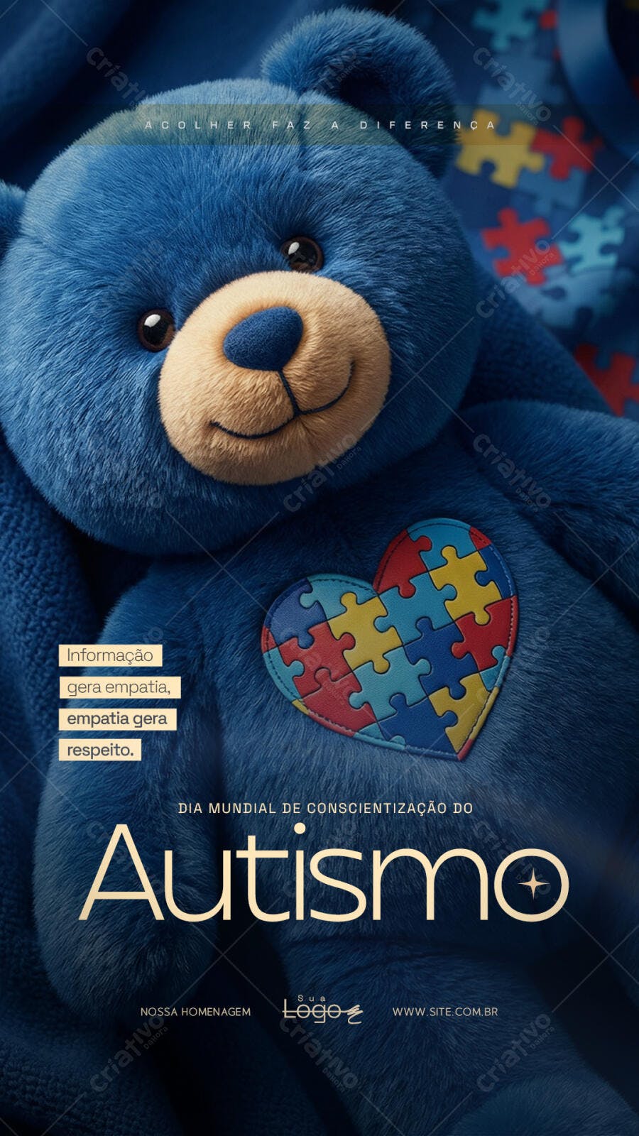 Story Dia Mundial Conscientização Autismo PSD Editável