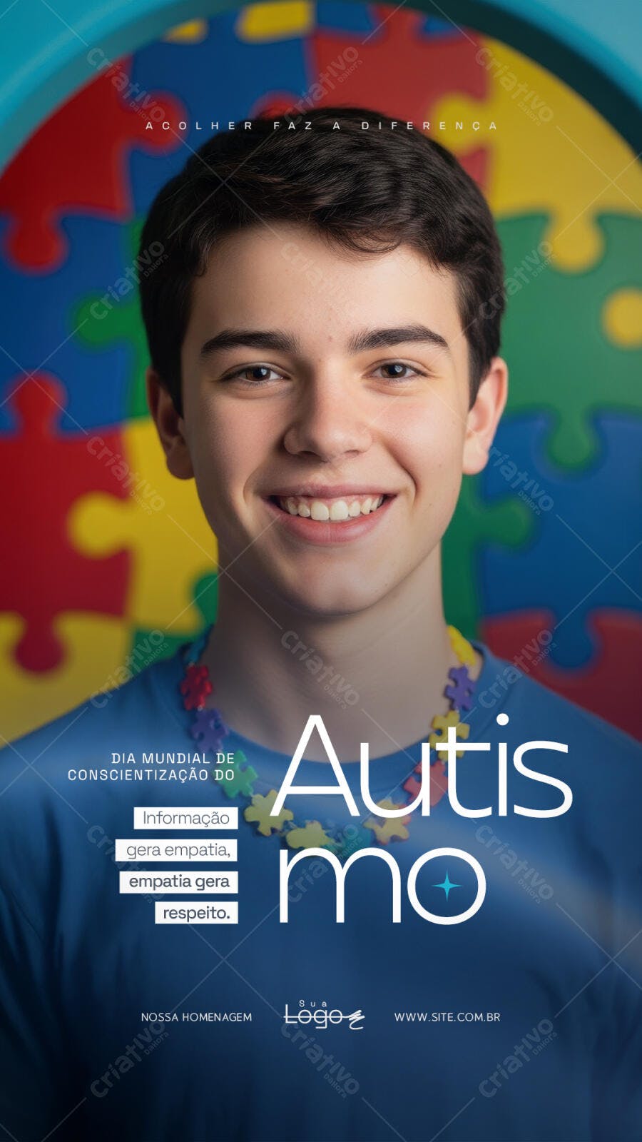 Story Instagram Dia Mundial Conscientização Autismo PSD Editável