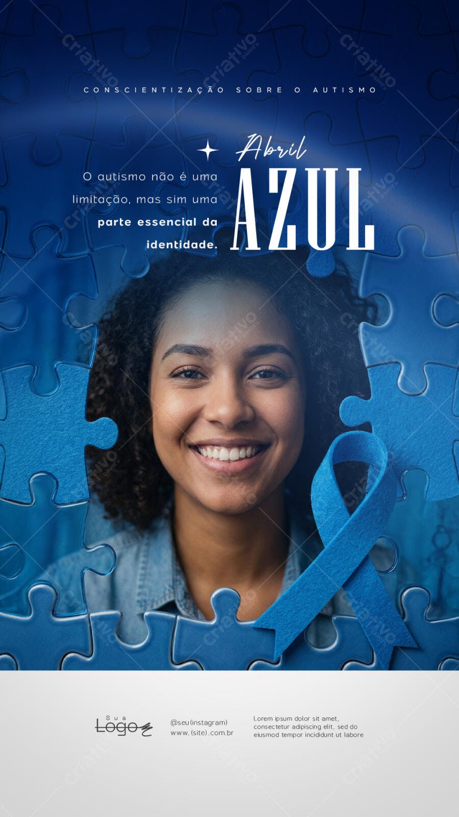 Story Instagram Abril Azul Conscientização Autismo PSD Editável