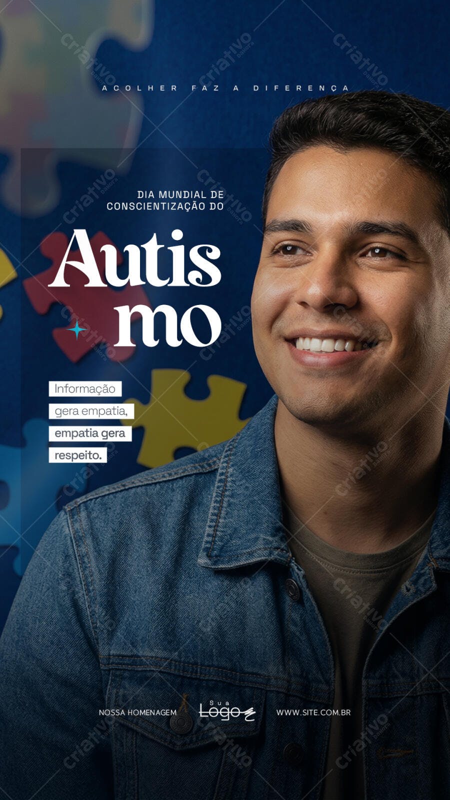 Story Dia Mundial Conscientização Autismo PSD Editável