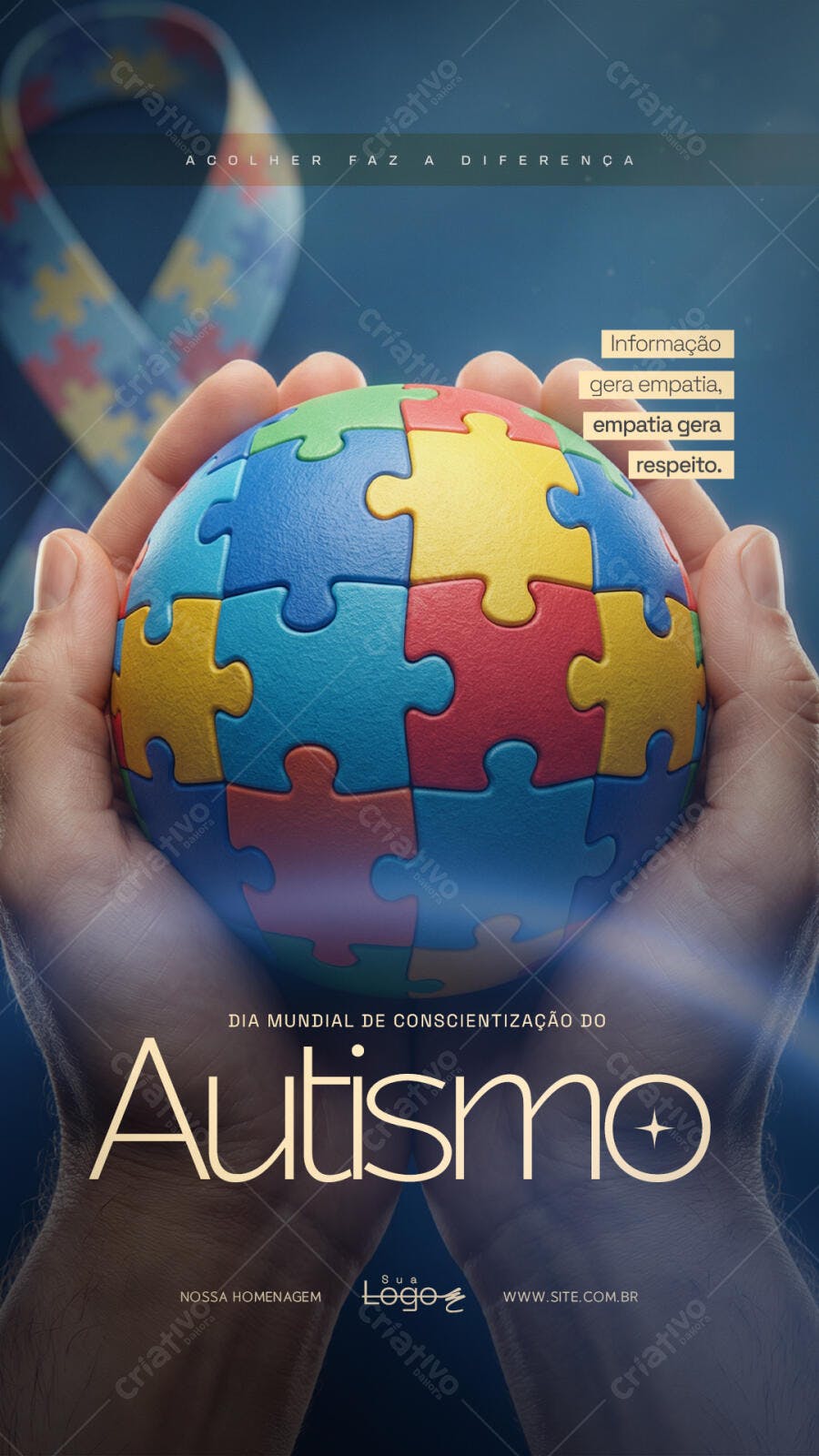 Story Instagram Dia Mundial Conscientização Autismo PSD Editável