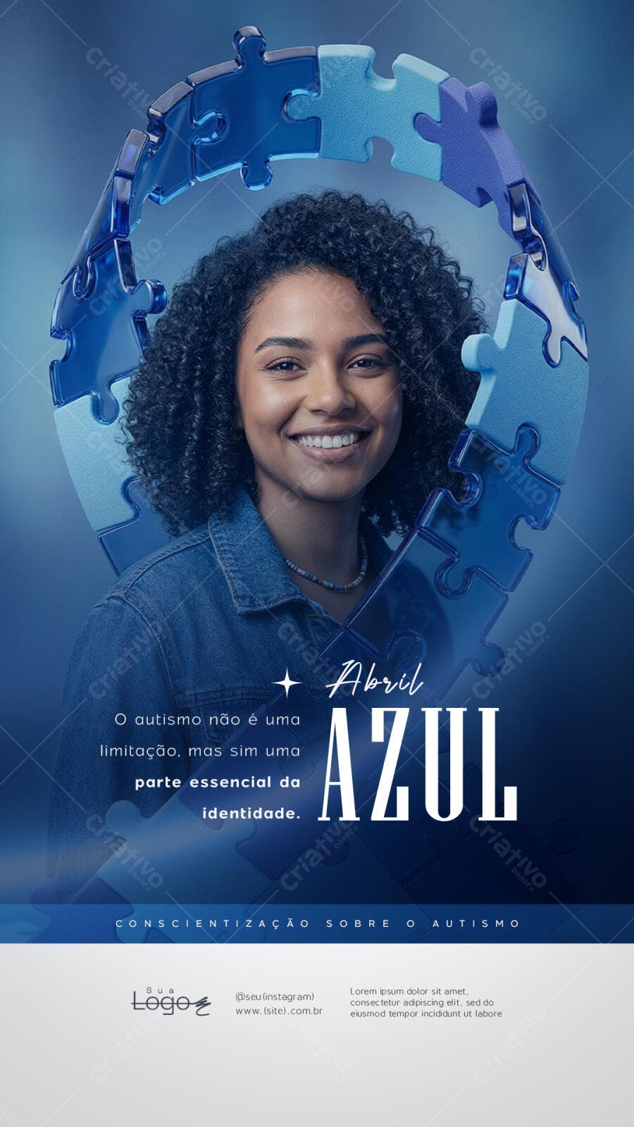 Story Instagram Abril Azul Conscientização Autismo PSD Editável