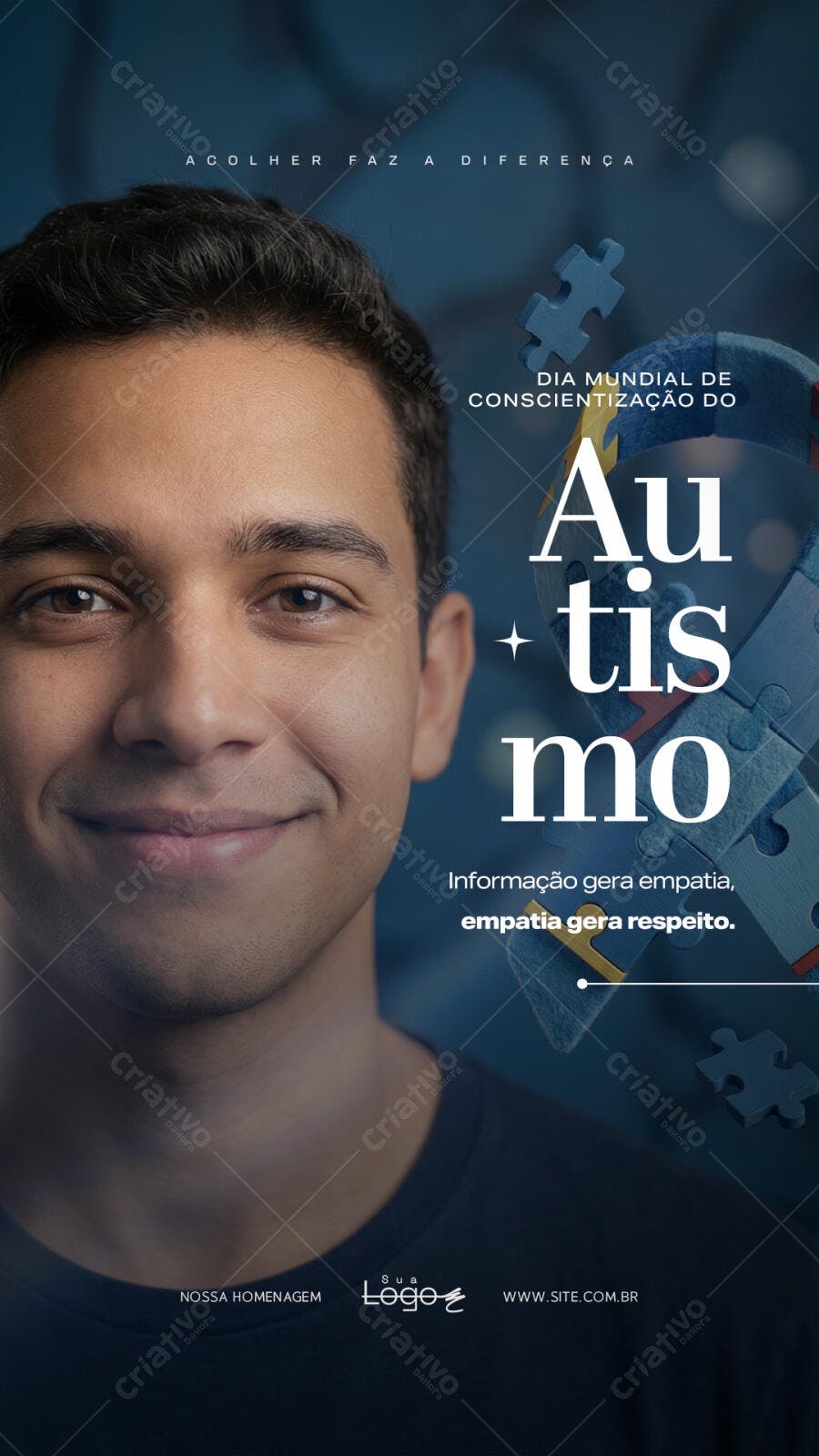 Story Instagram Dia Mundial Conscientização Autismo PSD Editável