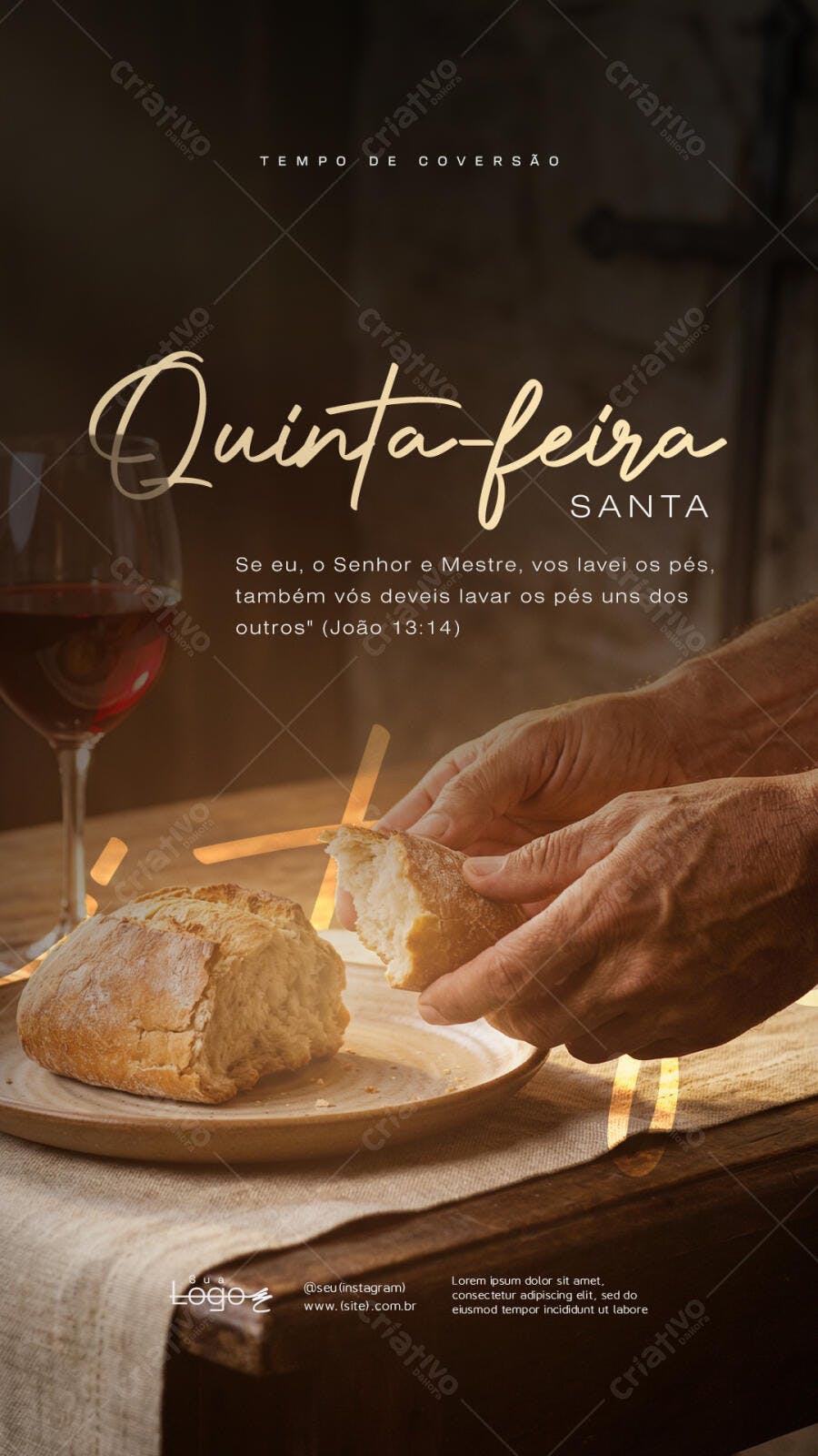 Story Quinta-feira Santa Páscoa Religioso PSD Editável