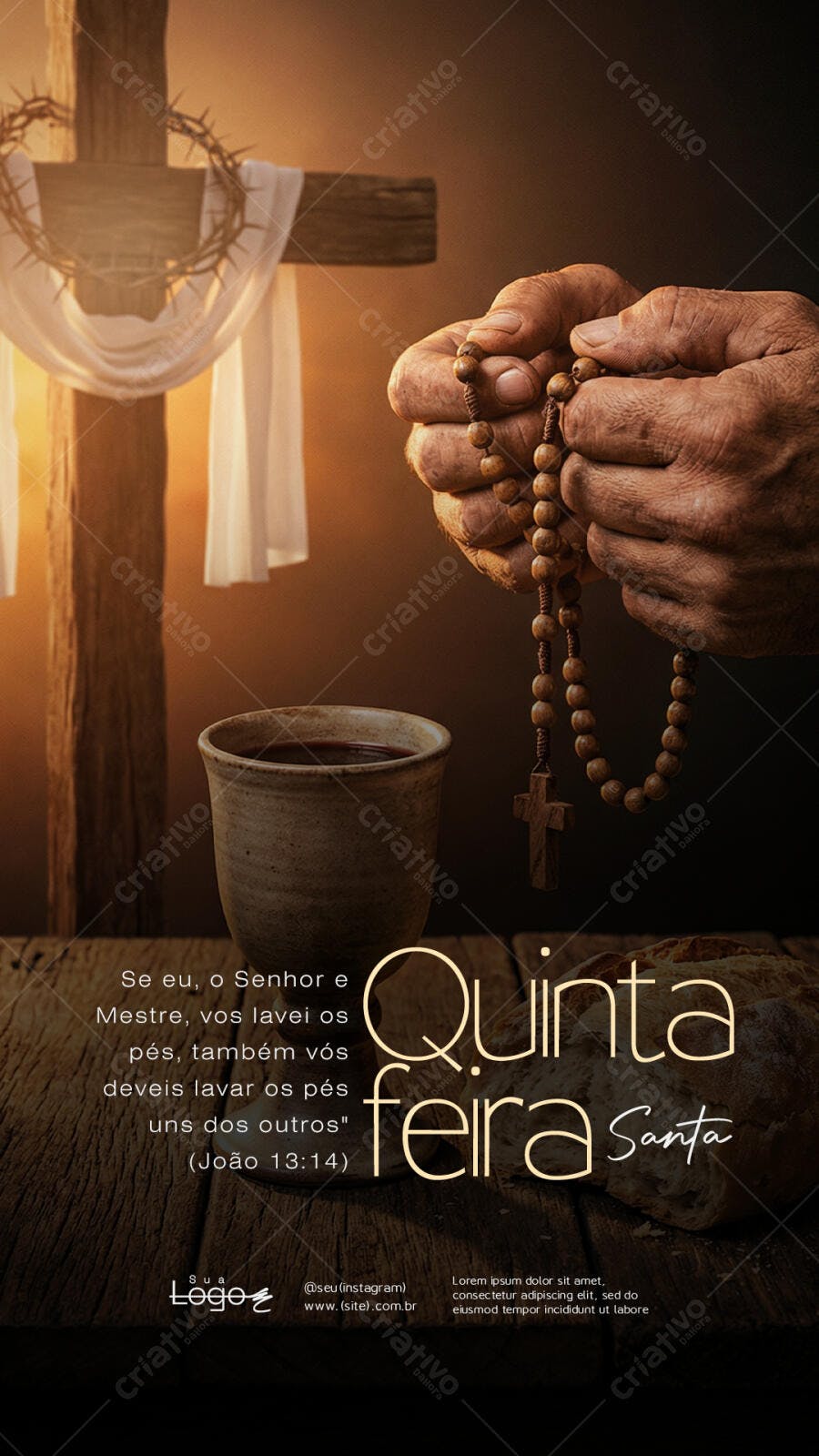 Story Quinta Feira Santa Páscoa Religioso PSD Editável
