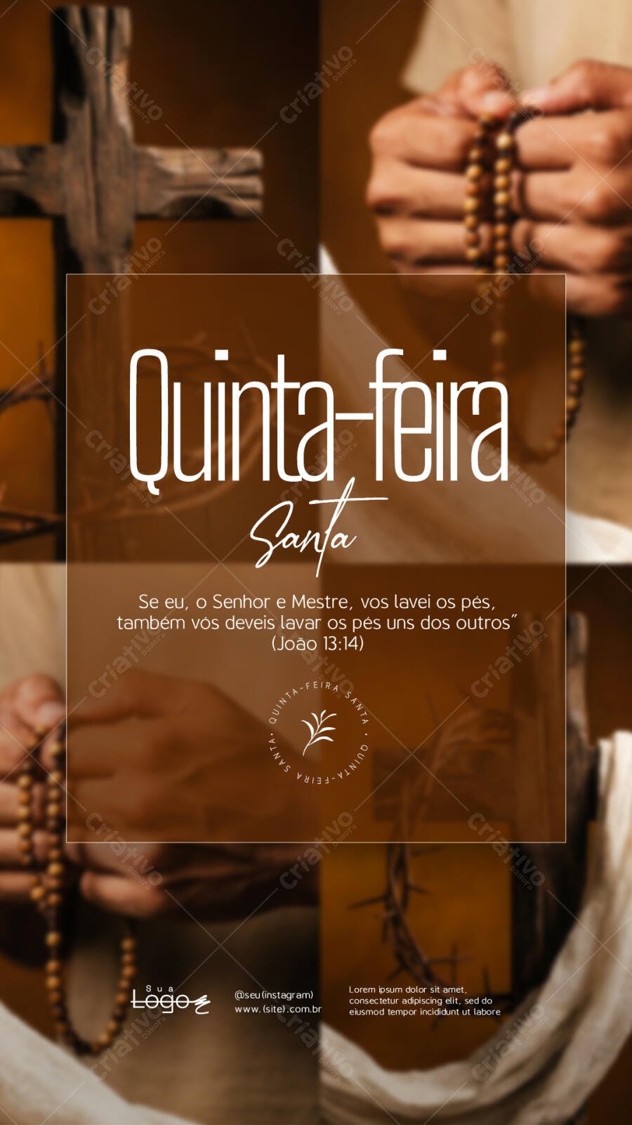 Story Instagram Quinta-feira Santa Páscoa PSD Editável