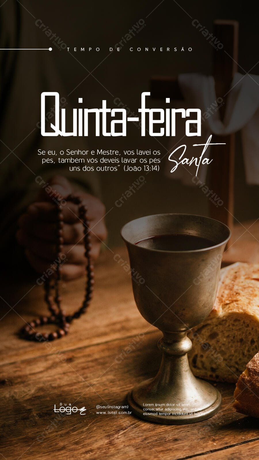Story Instagram Quinta-feira Santa Páscoa PSD Editável