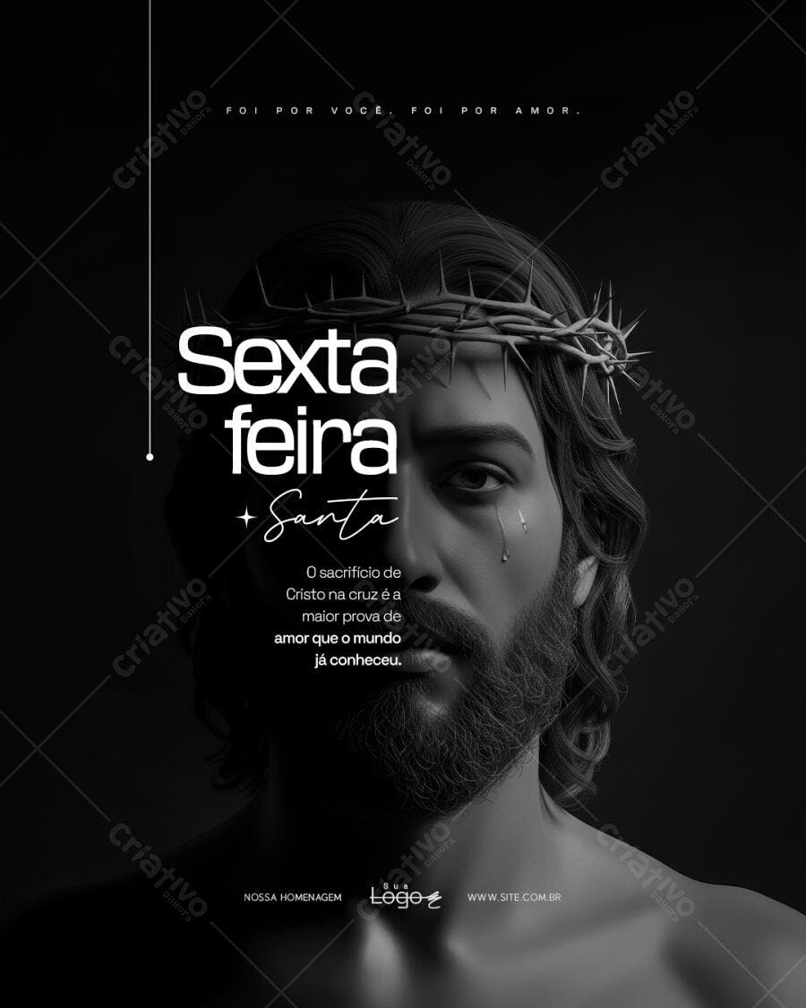 Post Instagram Sexta-feira Santa Páscoa PSD Editável