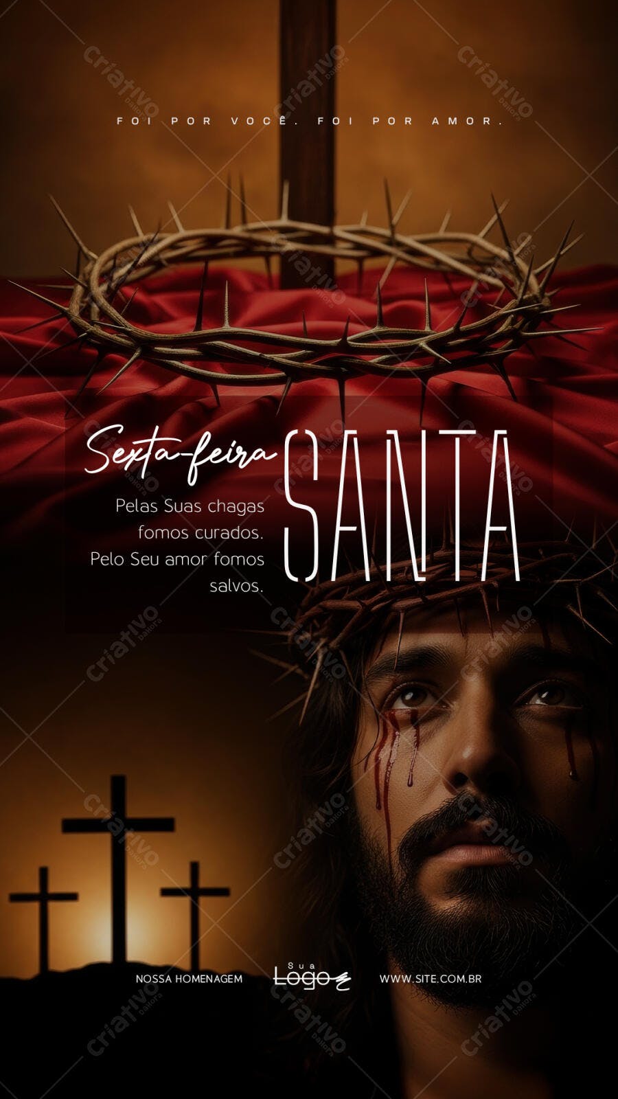 Story Sexta-feira Santa Páscoa Religioso PSD Editável