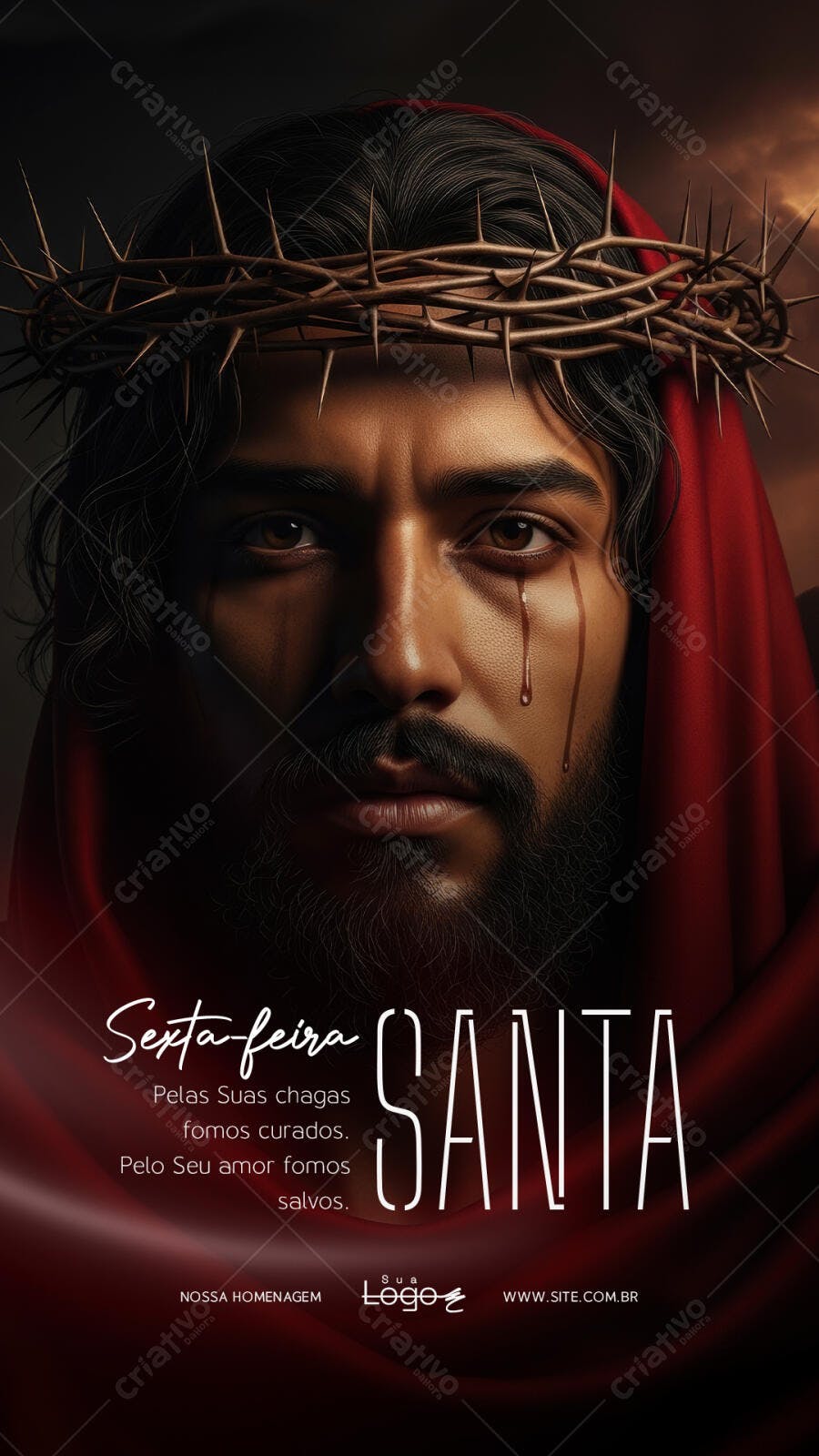 Story Sexta-feira Santa Páscoa Religiosa PSD Editável