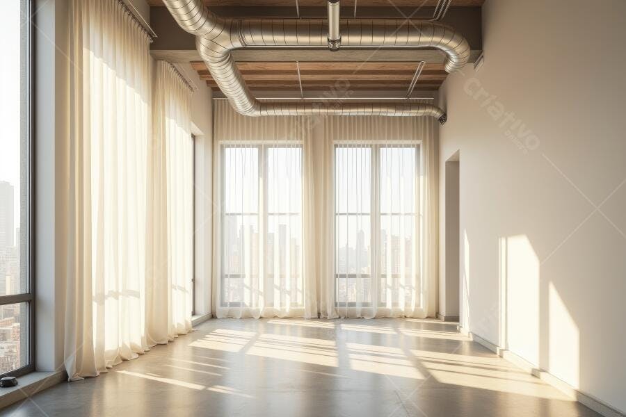 Foto Ambiente Vazio Loft Moderno Iluminação Natural