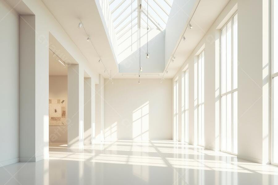 Foto Galeria de Arte Vazia Iluminação Natural Minimalista