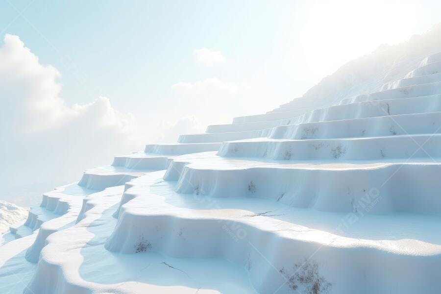 Foto Pamukkale Turquia Terraços de Travertino Branco Céu Azul