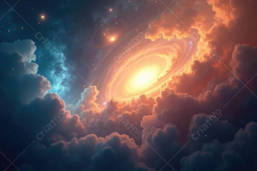 Galáxia Espiral Nuvens Cósmicas Abstratas Universo Espacial