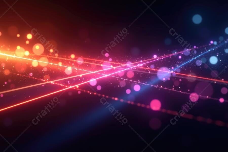 Foto Abstrata Luzes Neon Brilhantes Fundo Escuro Tecnologia