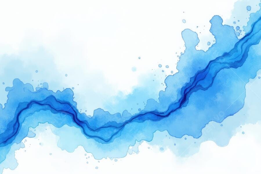 Fundo Abstrato Azul Aquarela com Linha Curva Fluida