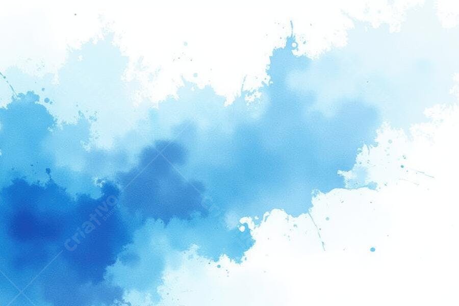 Fundo Abstrato Aquarela Azul Manchas de Tinta