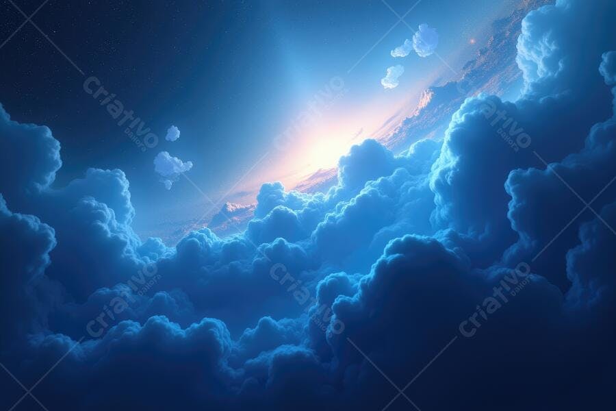 Foto Céu Azul Nuvens Dramáticas Pôr do Sol Iluminação Natural