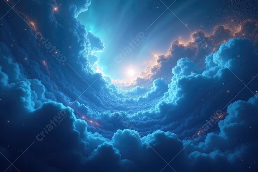 Foto Céu Azul Nuvens Dramáticas Luz Brilhante Espaço