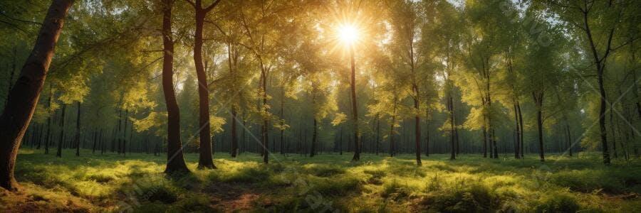 Foto Floresta Árvores Sol Raios de Luz Natureza