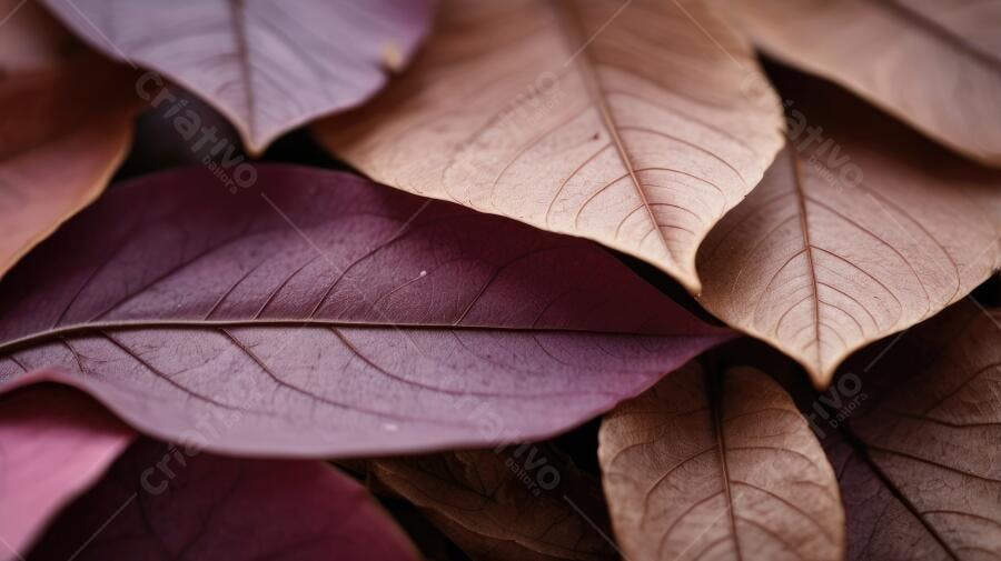Foto Folhas Secas Outono Roxas Marrons Textura Natural